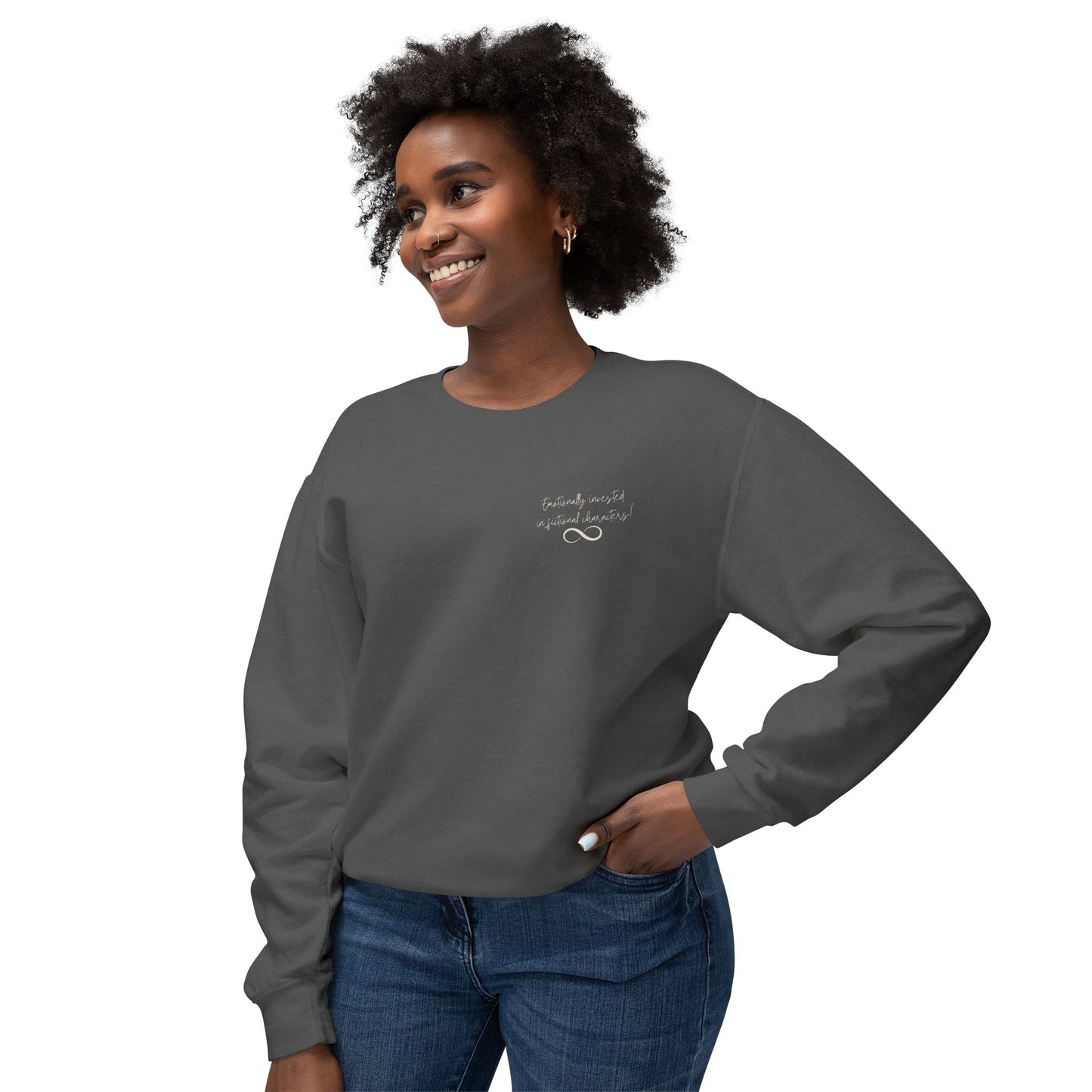 Emotionally Invested in Fictional Characters Crewneck Sweatshirt
