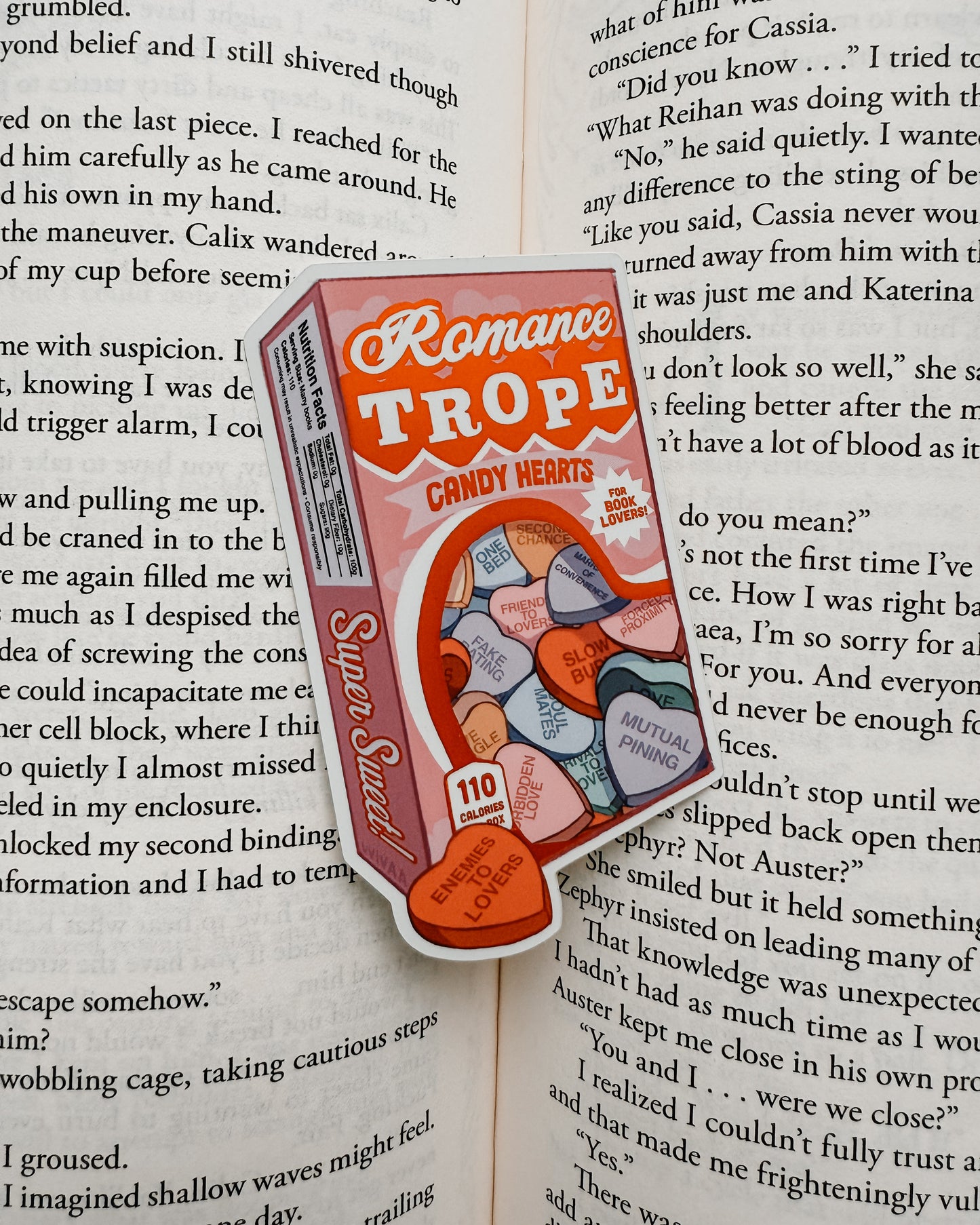 Romance Trope Candy Hearts Sticker
