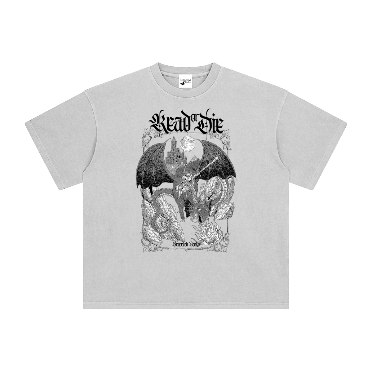 “Read or Die” Enzyme Washed T-Shirt - Blk/Wht