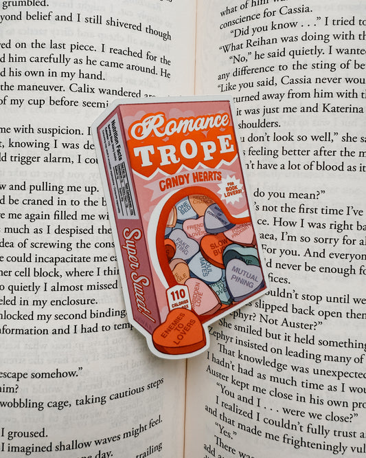 Romance Trope Candy Hearts Sticker