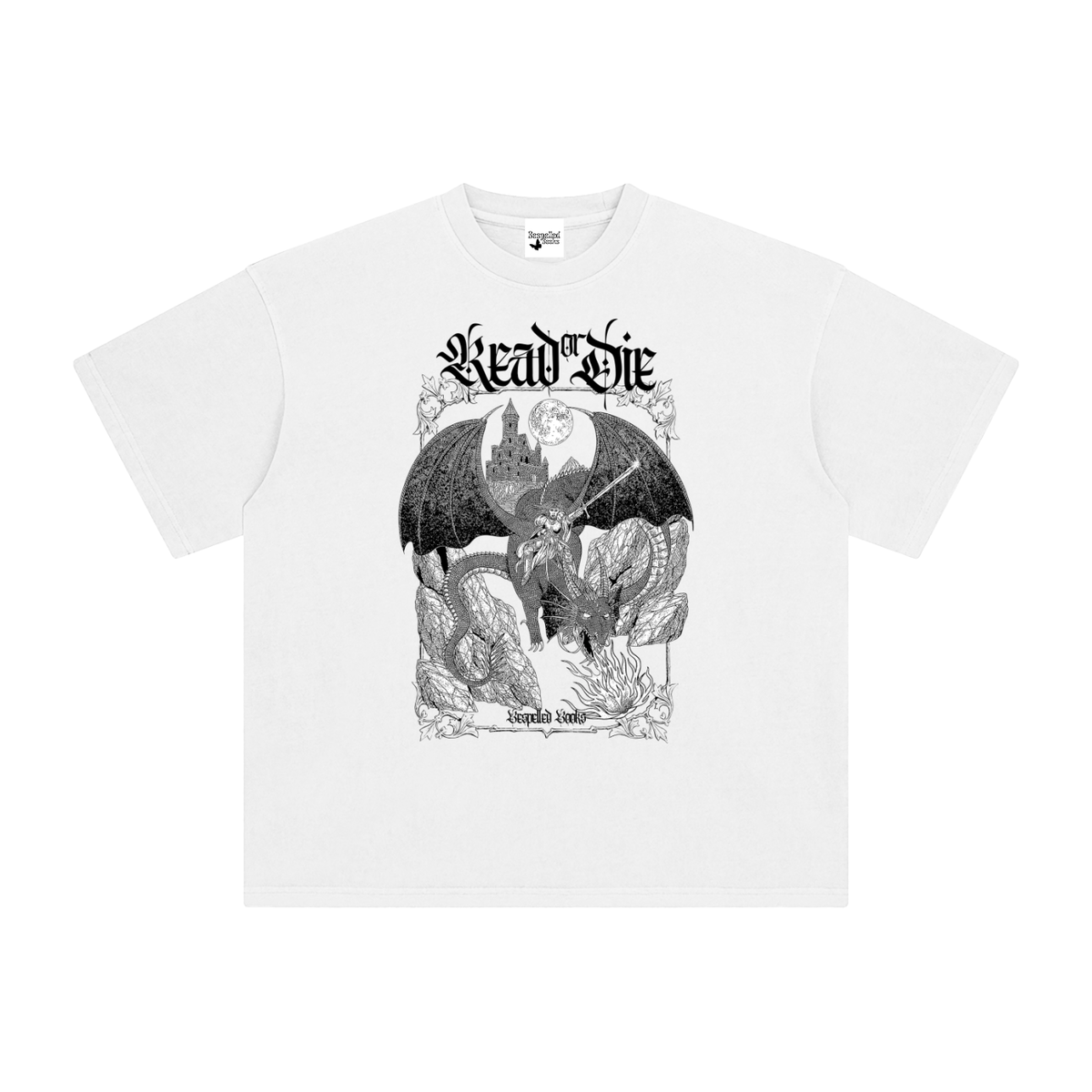“Read or Die” Enzyme Washed T-Shirt - Blk/Wht